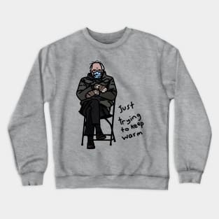 Keep Warm Bernie Sanders Memes Line Drawing Crewneck Sweatshirt